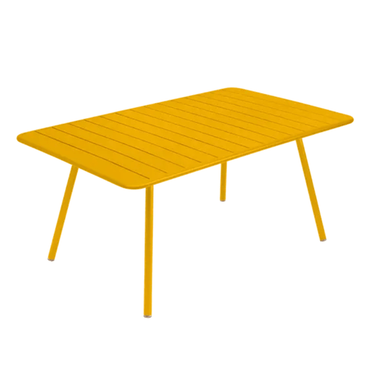 Luxembourg Table 165 x 100 cm - Custom Wood DesignsFermob Luxembourg outdoor metal table, 165x100 cm, with honey-colored finish and sturdy design, suitable for outdoor dining.Table Metal24575209030679AluminumChilli