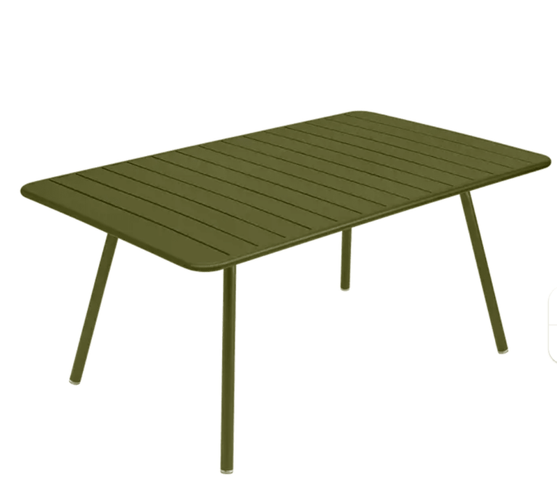 Load image into Gallery viewer, Luxembourg Table 165 x 100 cm - Custom Wood DesignsFermob Luxembourg outdoor metal table in green with 165 x 100 cm dimensions, suitable for patio or garden dining.Table Metal24575207240855AluminumPesto Green
