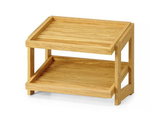 Madeira 2-tier stand, 574x323x(h)441mm - Custom Wood DesignsFine Dine Madeira 2-tier buffet stand with dimensions 574x323x441mm, showcasing its elegant wooden design and sturdy construction.Buffet stand991269