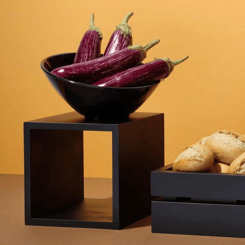 Load image into Gallery viewer, Madeira Black stand 120x120x120 mm - Custom Wood DesignsFine Dine Madeira Black stand, 120x120x120 mm, showcasing a sleek black display stand with sturdy construction and modern design.stand504949
