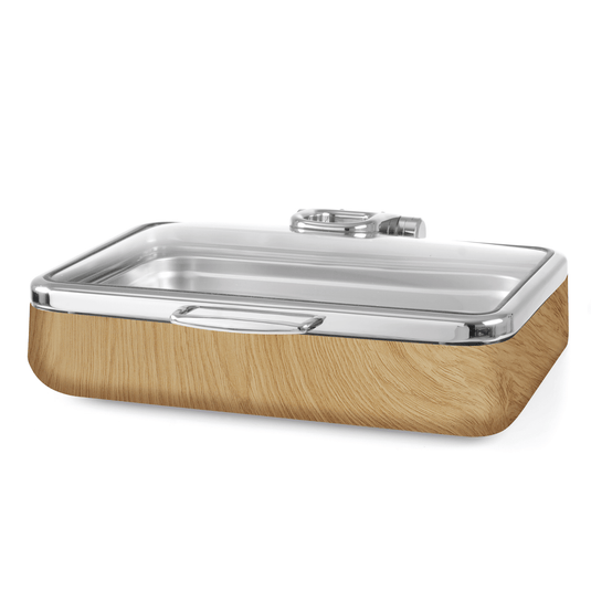 Madeira De Luxe induction chafing dish GN 1/1 with glass lid - Custom Wood DesignsFine Dine Madeira De Luxe induction chafing dish GN 1/1 with glass lid, stainless steel warmer for professional catering displaysInduction warmer473504