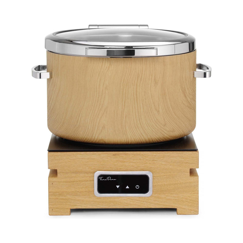 Load image into Gallery viewer, Madeira De Luxe Induction chafing dish round 11l with glass lid - Custom Wood DesignsFine Dine Madeira De Luxe 11L round induction chafing dish with glass lid, ideal for keeping food warm at eventsInduction warmer473542
