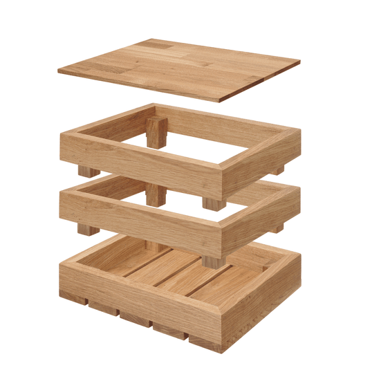 Madeira overlay GN 1/1 - Custom Wood DesignsOak overlay for GN 1/1 made by Fine Dine, featuring a detailed wooden finish on a stainless steel tray.oak overlay505045