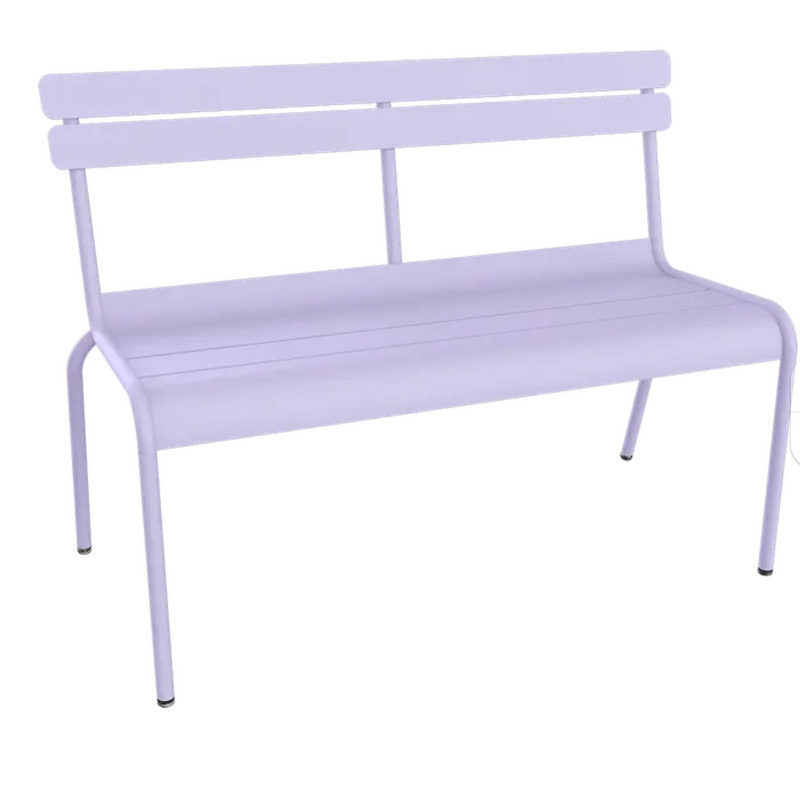 Load image into Gallery viewer, Fermob Luxembourg 2/3-seater outdoor bench with backrest, featuring sleek design and sturdy wooden legs for indoor or outdoor use.
