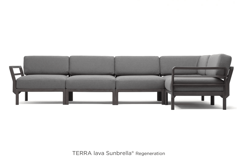 Load image into Gallery viewer, Maximo 5 Modular Outdoor Sofa Seating System - Custom Wood DesignsMaximo 5 Modular Outdoor Sofa by Custom Wood Designs, featuring sturdy terracotta-colored seating for hotel terrace or outdoor lounge.Modular Sofa Outdoor24575214437207Terra Lava
