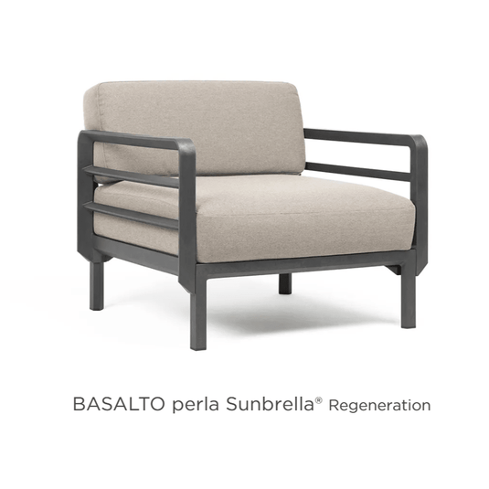 Maximo Armchair Modular Outdoor Sofa Chair Put Together Sofa - Custom Wood DesignsNardi Maximo modular outdoor armchair with beige BasaltoPerla fabric, part of a versatile outdoor sofa set.Modular Sofa24575213441111Basalto Perla Regeneration