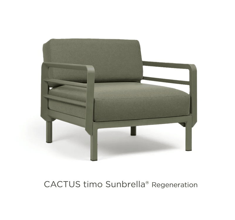 Load image into Gallery viewer, Maximo Armchair Modular Outdoor Sofa Chair Put Together Sofa - Custom Wood DesignsNardi Maximo modular outdoor armchair with cactus-patterned cushion, part of a versatile outdoor lounge sofa set.Modular Sofa24575212977271Cactus Timo Regeneration
