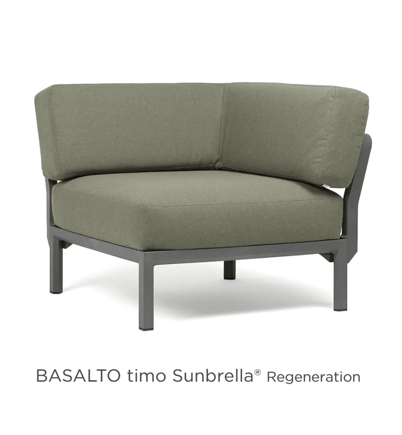 Load image into Gallery viewer, Maximo Corner Module Modula Corner Seat - Custom Wood DesignsNardi Maximo Corner Module from Modula modular sofa in Basalto finish, showing the corner seat with sleek outdoor design.Modular Sofa24575218514295Basalto Timo
