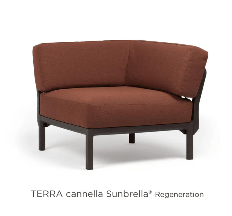 Load image into Gallery viewer, Maximo Corner Module Modula Corner Seat - Custom Wood DesignsNardi Maximo Corner Module from Modula modular sofa, outdoor corner seat with modern design for hospitality and outdoor spaces.Modular Sofa24575217619383Terra Cannella Sunbrella
