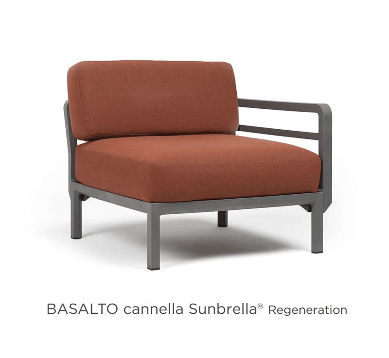 Load image into Gallery viewer, Maximo Modular End Sofa Left/Right - Custom Wood DesignsNardi Maximo modular outdoor sofa in Basalto Cannella Sunbrella fabric, showing the left and right sectional seating with plush cushions.Modular Sofa24575211427735Basalto Cannella
