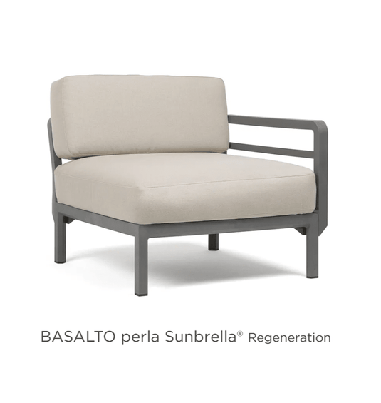 Maximo Modular End Sofa Left/Right - Custom Wood DesignsNardi Maximo modular end sofa in Basalto Perla Sunbrella fabric, luxury outdoor seating with left and right configurations.Modular Sofa24575211991575Basalto Perla