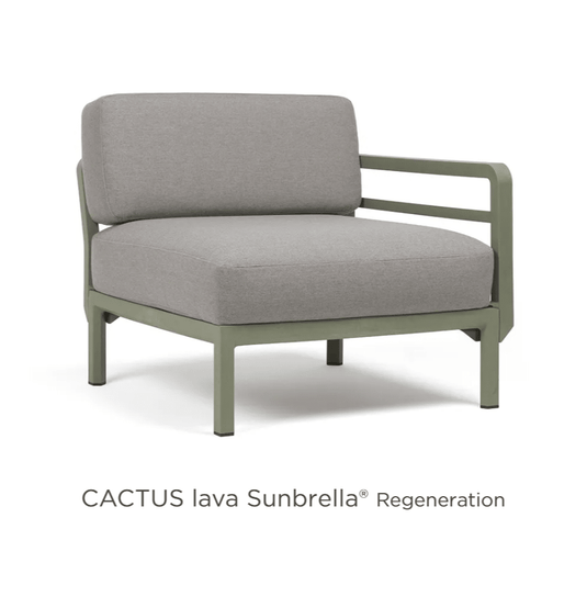 Maximo Modular End Sofa Left/Right - Custom Wood DesignsNardi Maximo modular end sofa in Cactus Lava Sunbrella fabric, outdoor luxury seating, shows left and right sectional configurations.Modular Sofa24575210963895Cactus Cannella