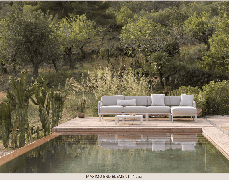 Load image into Gallery viewer, Maximo Modular End Sofa Left/Right - Custom Wood DesignsNardi Maximo modular end sofa in a contemporary living room, showing left and right sections with plush fabric cushions.Modular Sofa24575210665591Terra Timo
