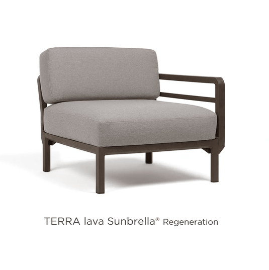 Maximo Modular End Sofa Left/Right - Custom Wood DesignsNardi Maximo modular end sofa with Terra Lava Sunbrella fabric, showing left and right armrest sections of outdoor luxury furniture.Modular Sofa24575210798359Terra Lava
