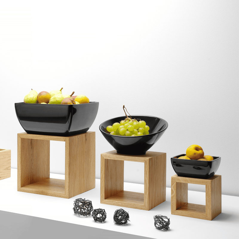 Load image into Gallery viewer, Melamine square bowl, black, 125x125x(h)65mm - Custom Wood DesignsBlack melamine square bowl by Fine Dine, 125x125mm with 65mm height, shown in the image.Melamine bowl779583
