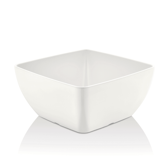 Melamine square bowl, white, 125x125x(h)65mm - Custom Wood DesignsWhite melamine square bowl by Fine Dine, measuring 125x125x65mm, with a smooth surface and modern design.Melamine bowl779620