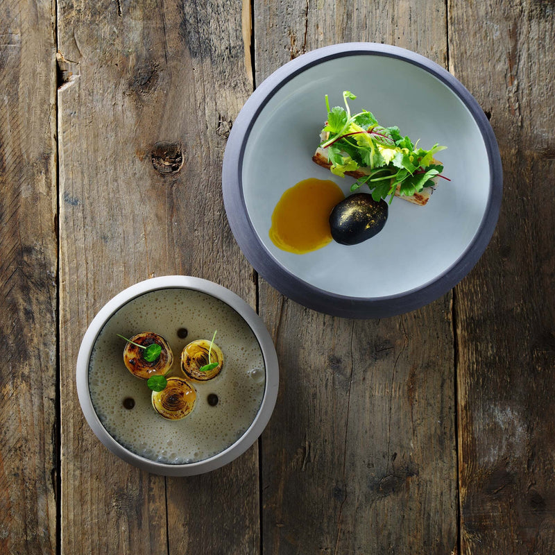 Load image into Gallery viewer, Mia Black bowl, 140mm - Custom Wood DesignsFine Dine Mia Black bowl, 140mm, featuring a sleek black ceramic design perfect for serving or display.bowl778104
