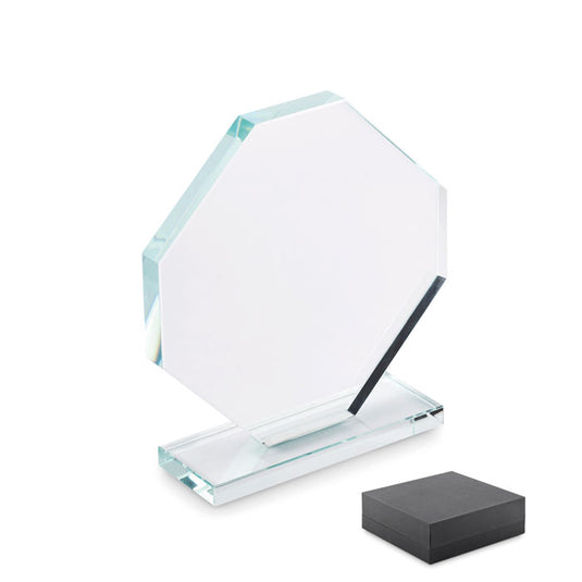 Octagon crystal award in clear glass, pack of 10 crystal awards Ireland