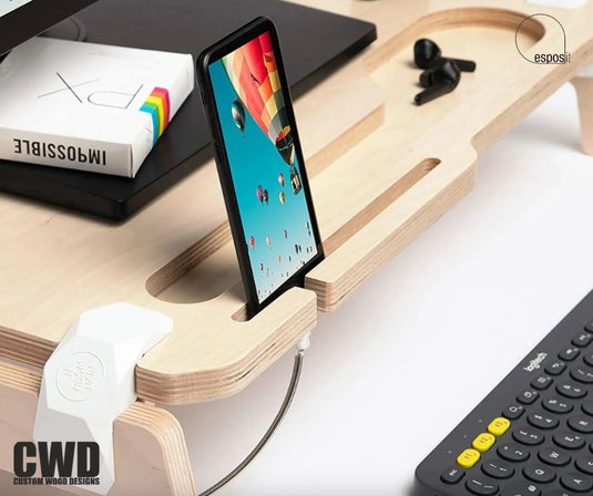Lifty Oak Monitor Stand - Custom Wood Designs