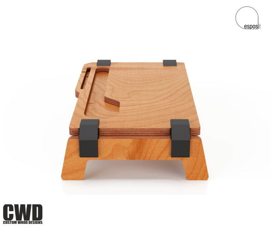 Lifty Oak Monitor Stand - Custom Wood Designs