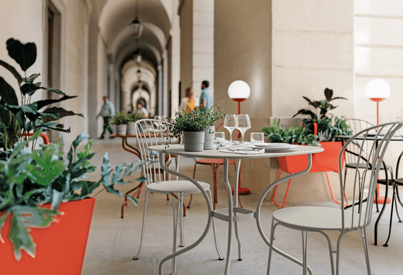 Load image into Gallery viewer, Fermob MOOON! wireless floor lamp, 134 cm tall, with a sleek modern design and soft lighting for living space illumination.
