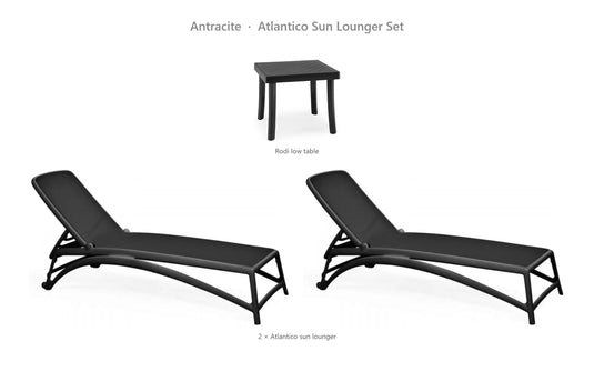 Nardi Atlantico Sun Lounger Set – Antracite
