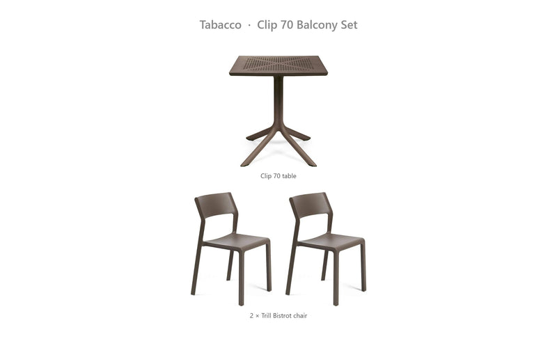 Load image into Gallery viewer, Nardi Clip 70 Balcony Set – Tabacco
