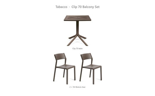Nardi Clip 70 Balcony Set – Tabacco