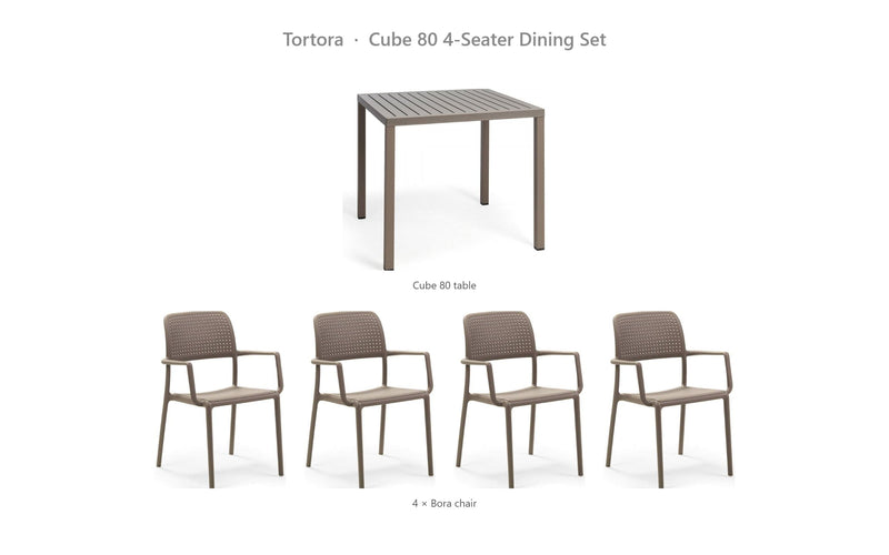 Load image into Gallery viewer, Nardi Cube 80 4-Seater Dining Set – Tortora
