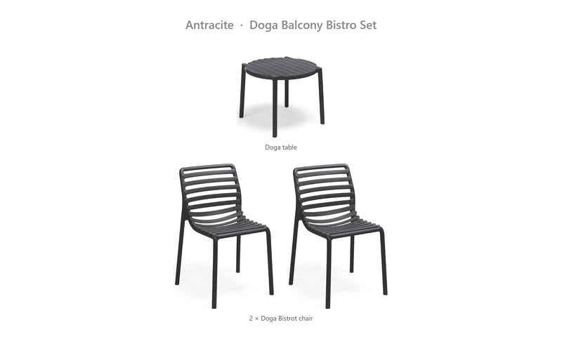 Load image into Gallery viewer, Nardi Doga Balcony Bistro Set – Antracite
