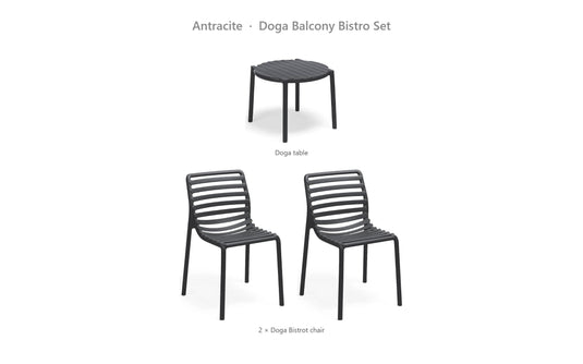 Nardi Doga Balcony Bistro Set – Antracite
