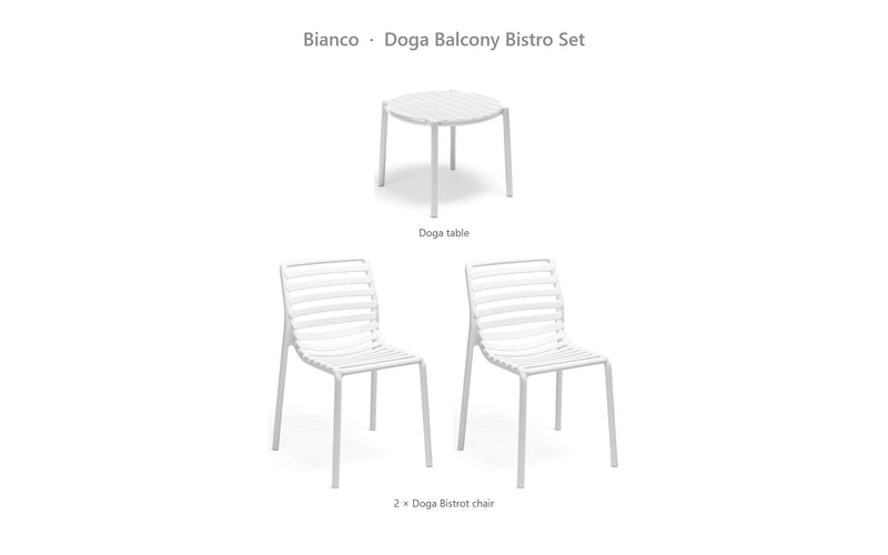 Load image into Gallery viewer, Nardi Doga Balcony Bistro Set – Bianco
