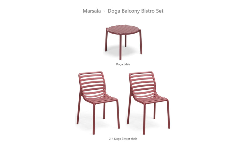 Load image into Gallery viewer, Nardi Doga Balcony Bistro Set – Marsala

