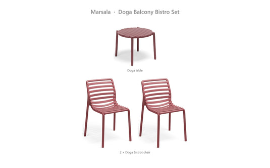 Nardi Doga Balcony Bistro Set – Marsala