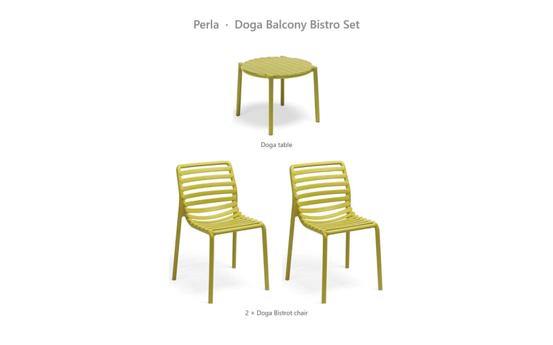 Load image into Gallery viewer, Nardi Doga Balcony Bistro Set – Perla
