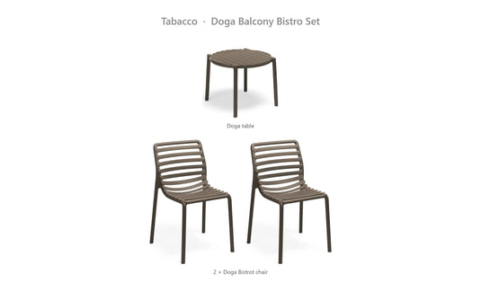 Nardi Doga Balcony Bistro Set – Tabacco
