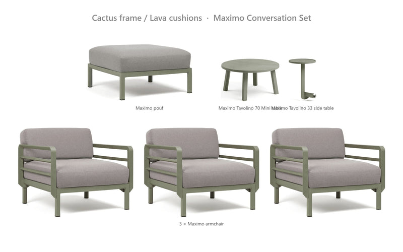 Load image into Gallery viewer, Nardi Maximo Conversation Set – Cactus frame / Lava cushions

