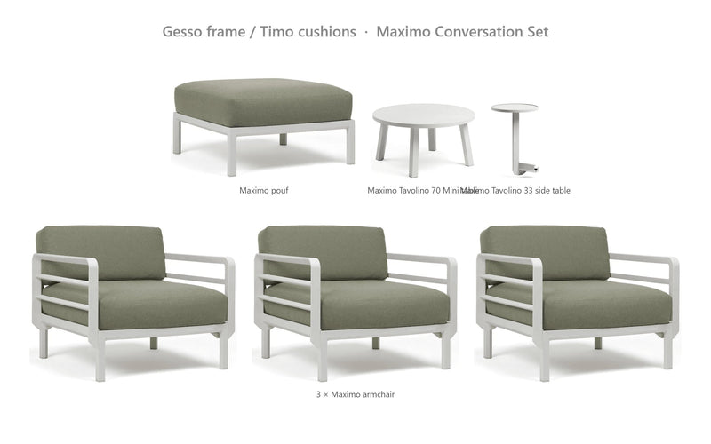 Load image into Gallery viewer, Nardi Maximo Conversation Set – Gesso frame / Timo cushions
