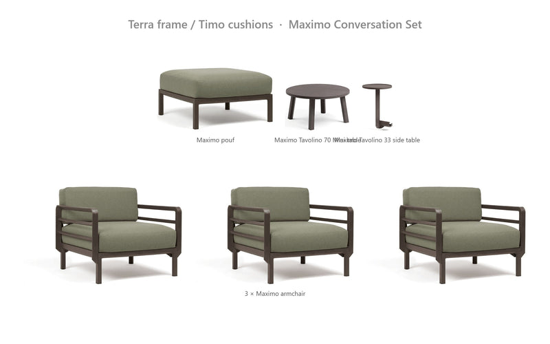 Load image into Gallery viewer, Nardi Maximo Conversation Set – Terra frame / Timo cushions
