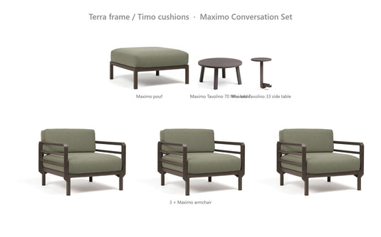 Nardi Maximo Conversation Set – Terra frame / Timo cushions