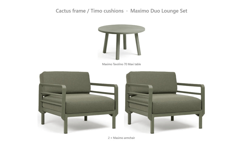 Load image into Gallery viewer, Nardi Maximo Duo Lounge Set – Cactus frame / Timo cushions
