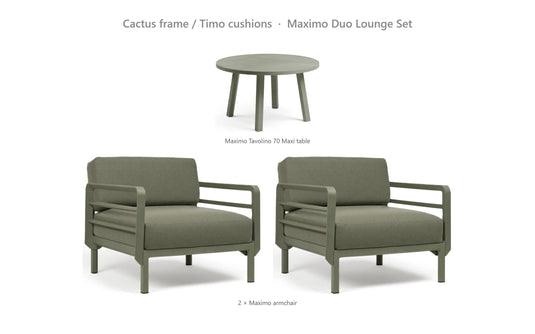 Nardi Maximo Duo Lounge Set – Cactus frame / Timo cushions