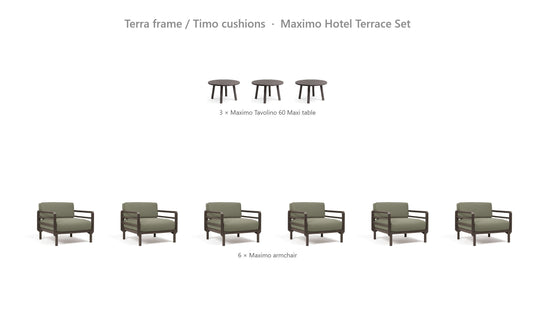Nardi Maximo Hotel Terrace Set – Terra frame / Timo cushions