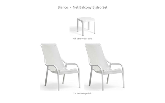 Nardi Net Balcony Bistro Set – Bianco