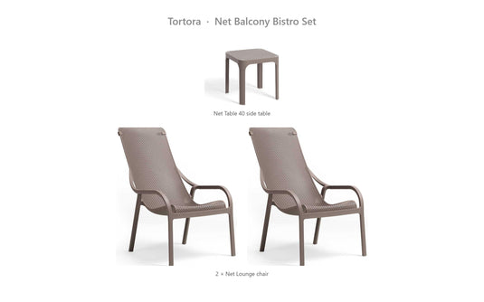 Nardi Net Balcony Bistro Set – Tortora
