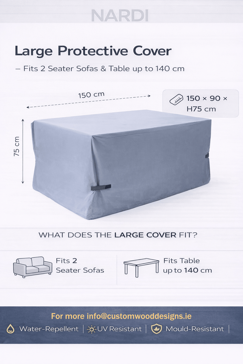 Load image into Gallery viewer, Nardi Outdoor Furniture Covers S, M, L, XL - Custom Wood DesignsLarge Nardi Komodo outdoor furniture cover protecting a sofa and table in a garden setting, available in multiple sizes.Outdoor Nardi Covers Komodo24575206766295L (2 Komodo elements / table 140)
