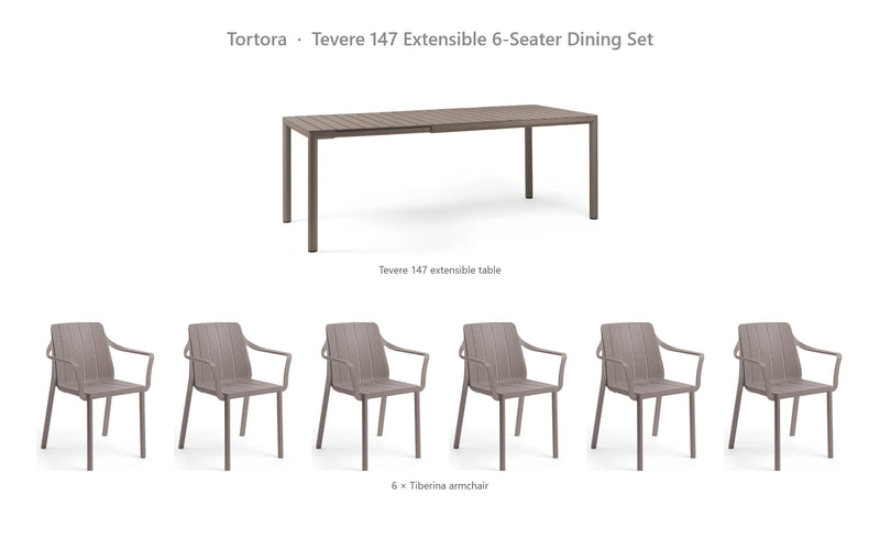 Load image into Gallery viewer, Nardi Tevere 147 Extensible 6-Seater Dining Set – Tortora
