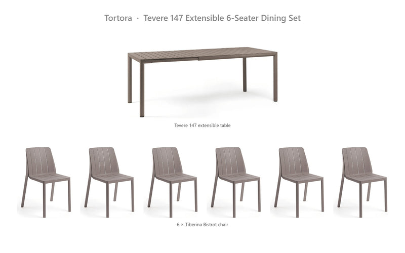Load image into Gallery viewer, Nardi Tevere 147 Extensible 6-Seater Dining Set – Tortora
