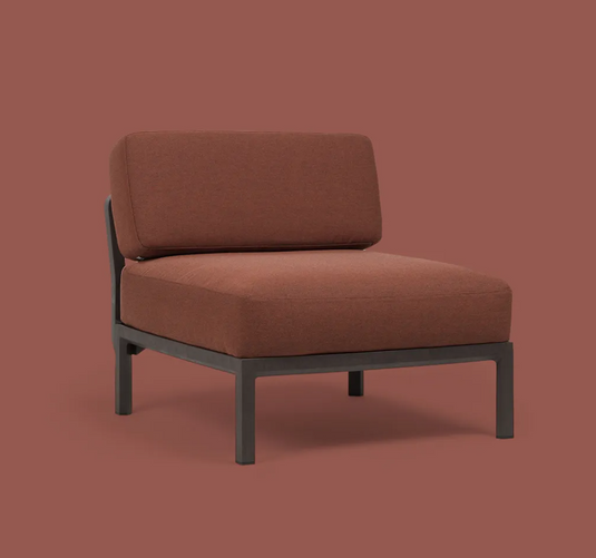 Nardi Maximo modular centre seat sofa middle section, outdoor hospitality furniture with beige fabric and modern design.