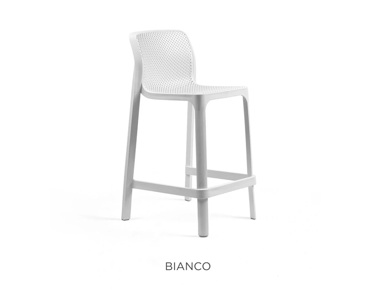 Load image into Gallery viewer, Net Stool Mini Outdoor Bar Stool by Nardi - Custom Wood DesignsNardi Net Stool Mini outdoor bar stool in white, featuring a modern woven design, suitable for patio or garden seating.Stool Outdoor Nardi24575206853431Bianco

